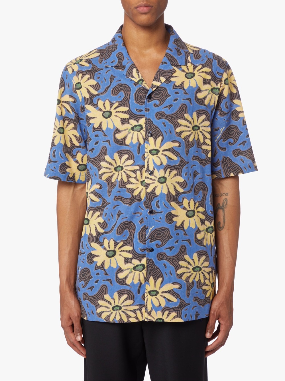 Nanushka Zander Printed Linen-Blend Short-Sleeve Camp Shirt